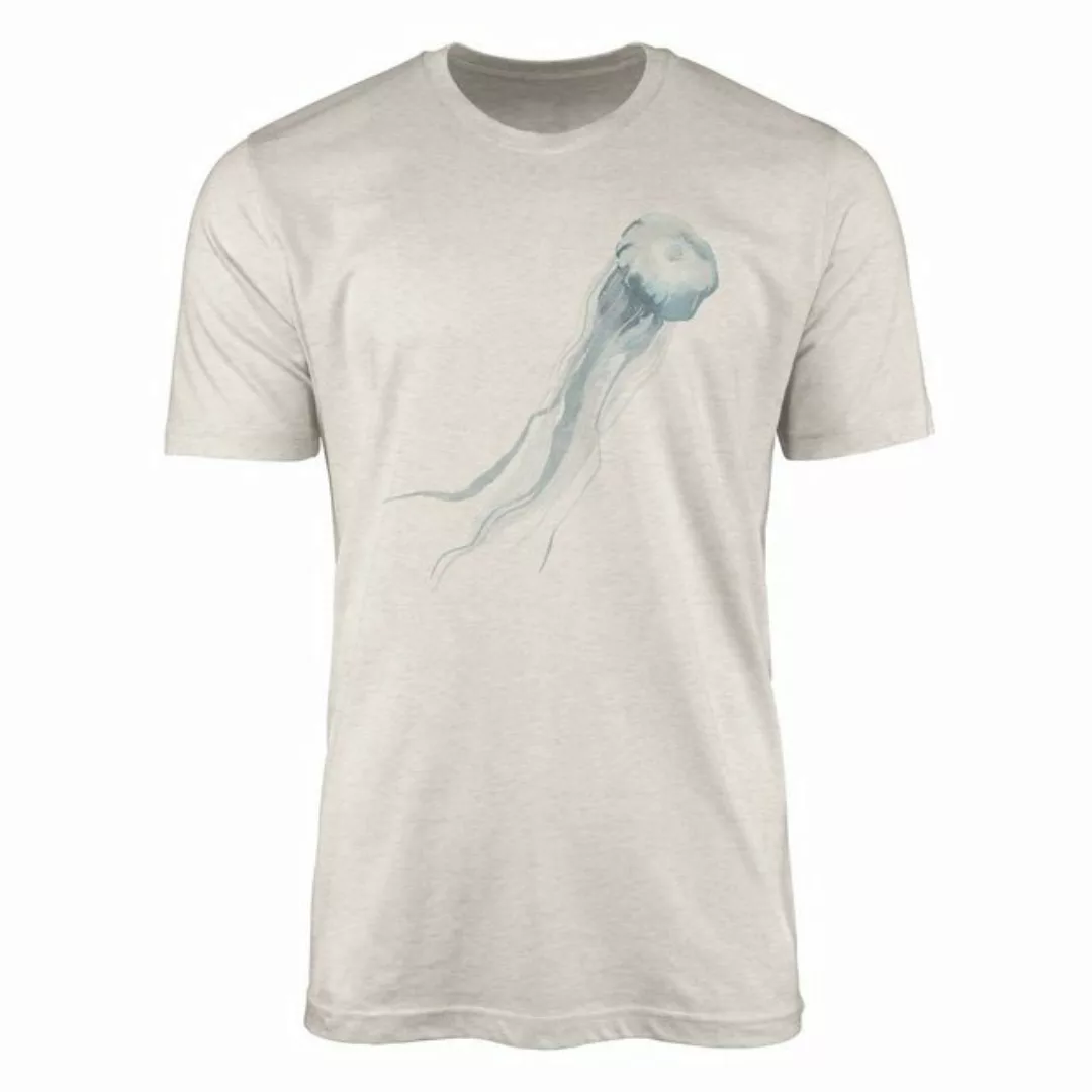 Sinus Art T-Shirt Herren Shirt 100% gekämmte Bio-Baumwolle T-Shirt Qualle W günstig online kaufen