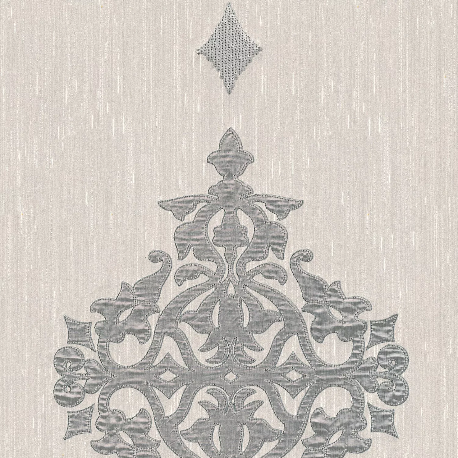 Bricoflor Silber Glitzer Tapete mit Textil Ornament Vlies Textiltapete mit günstig online kaufen