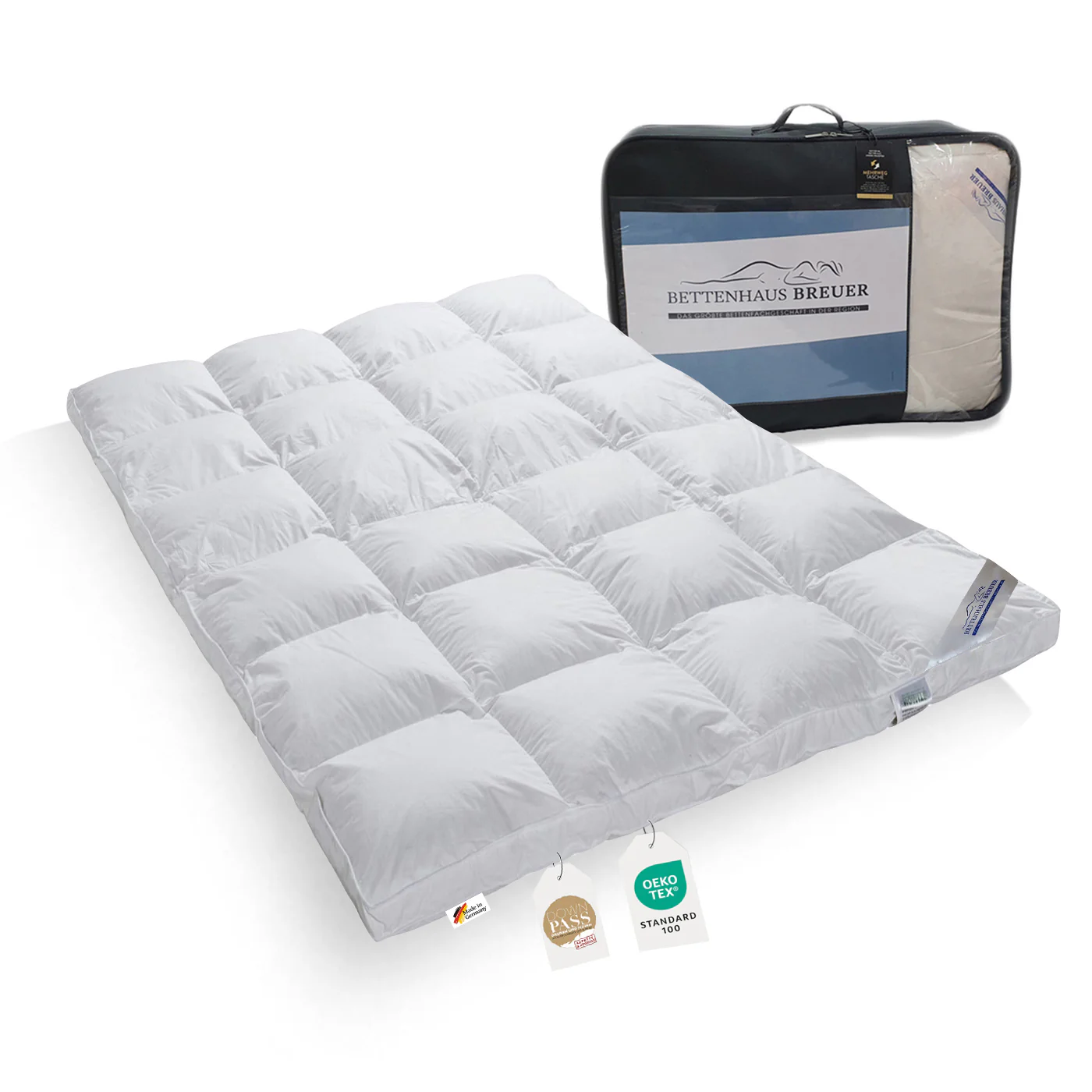 Super warme 100% Winter Hochsteg Daunendecke 1550g Daunen 155x220 günstig online kaufen