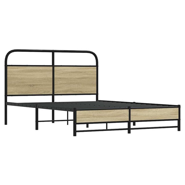 vidaXL Bett Bettgestell ohne Matratze 135x190 cm Sonoma-Eiche Holzwerkstoff günstig online kaufen