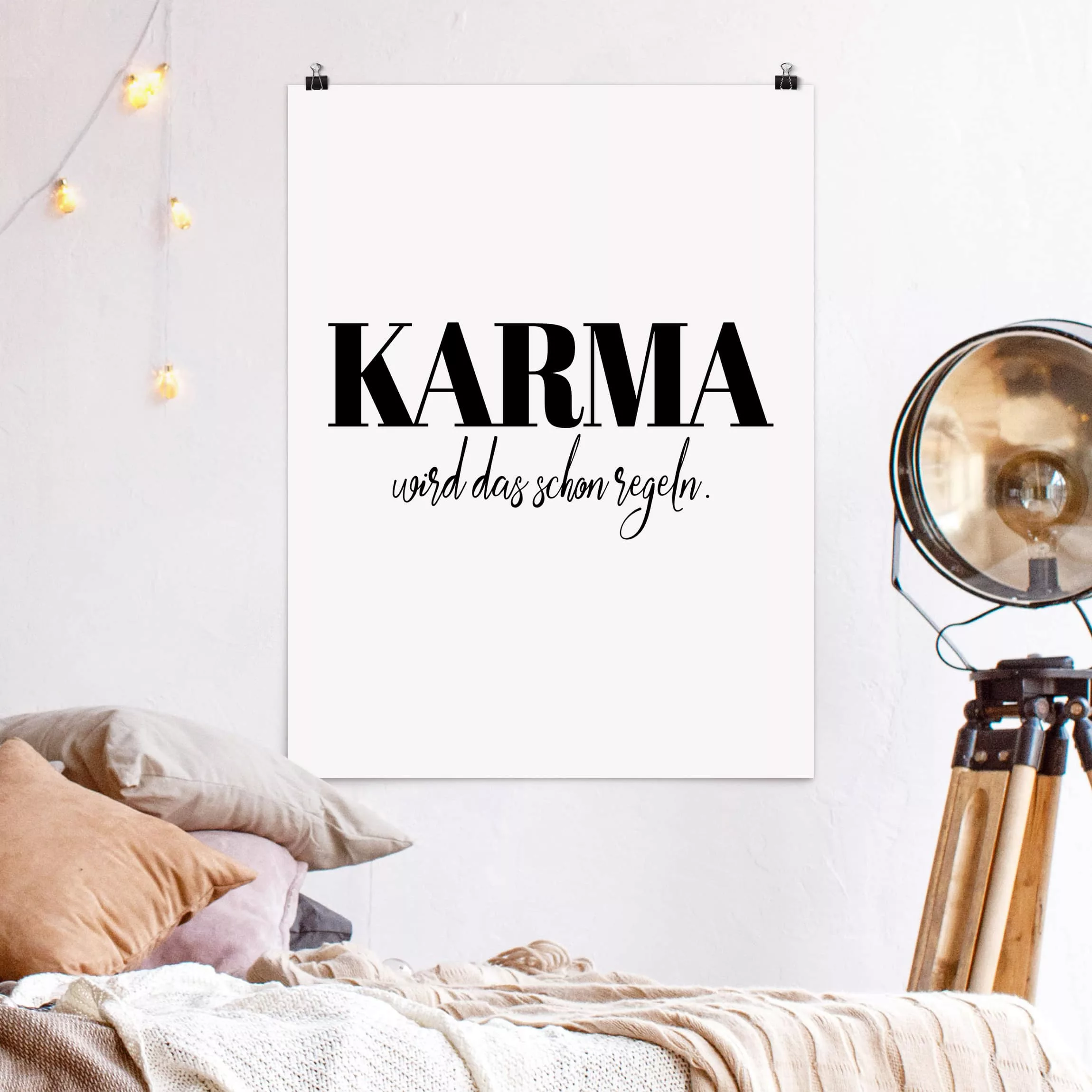 Poster Spruch - Hochformat Karma wird das schon regeln günstig online kaufen