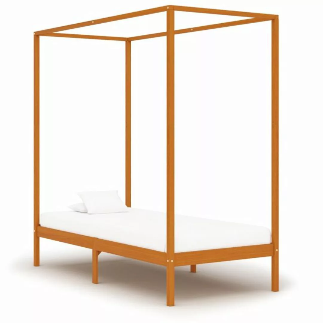 Himmelbett-gestell Honigbraun Massivholz Kiefer 100 X 200 Cm günstig online kaufen