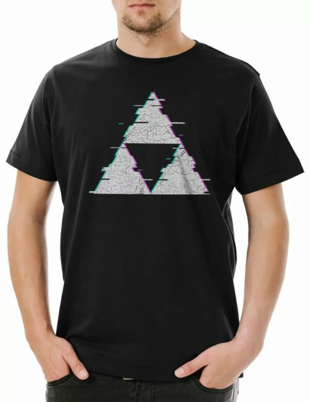 Urban Backwoods Print-Shirt Triforce Glitch Herren T-Shirt Symbol Sign Logo günstig online kaufen