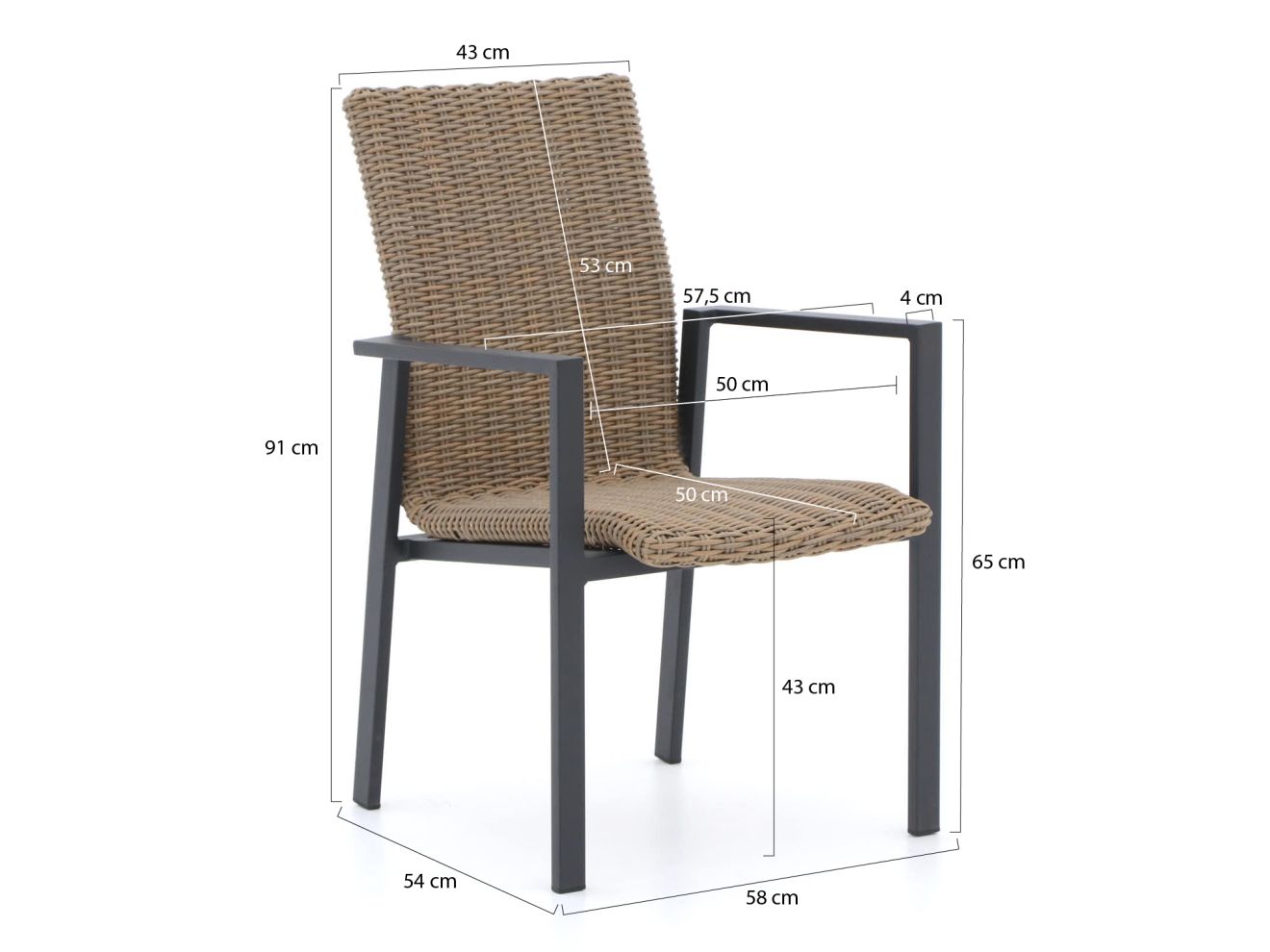 Manifesto Villongo/Canzo 80 cm Gartenmöbel-Set 5-teilig Stapelbar inklapbaa günstig online kaufen