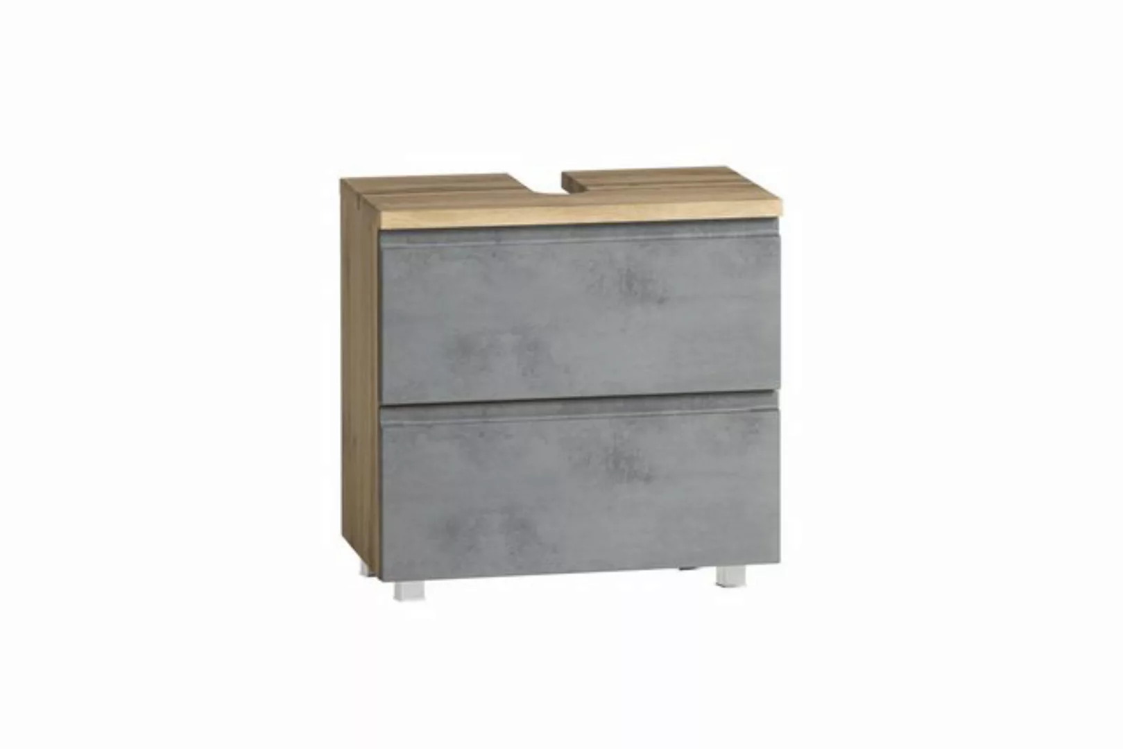 freiraum Waschbeckenunterschrank Paris in grau, Wotaneiche, MDF - 60x54x35c günstig online kaufen