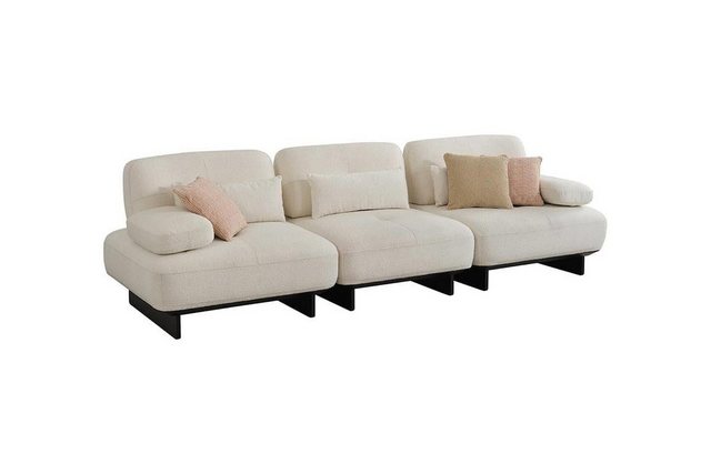 JVmoebel Sofa Edler Viersitzer Designer Wohnzimmer Weiße 4-Sitzer Stoffcouc günstig online kaufen