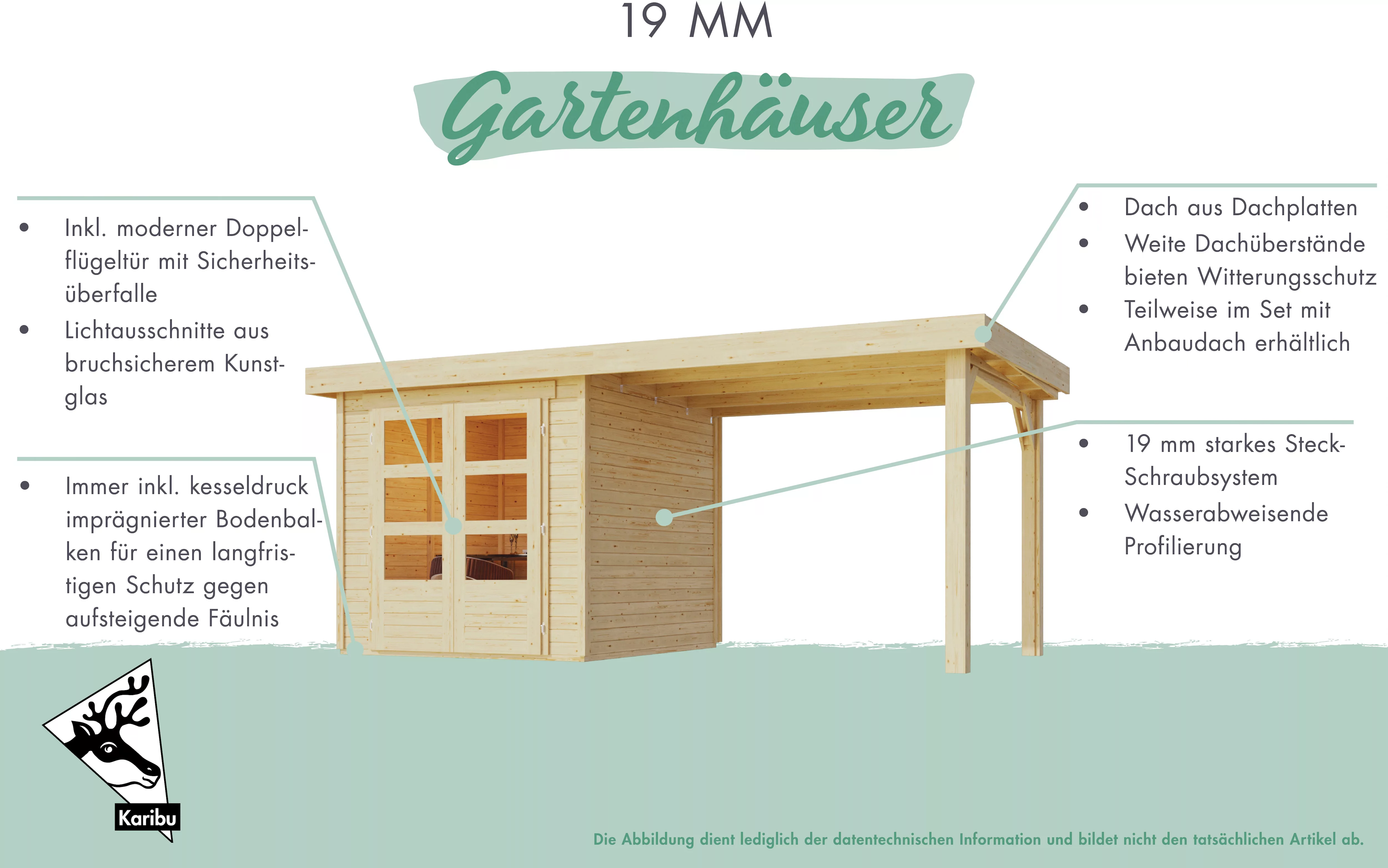 Karibu Gartenhaus "Verkaufshaus 1 naturbelassen", aus hochwertiger nordisch günstig online kaufen