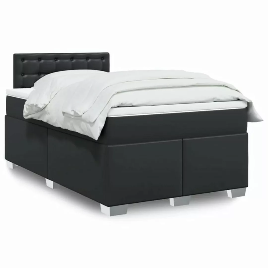 vidaXL Boxspringbett mit Matratze Schwarz 120x200 cm Kunstleder2101788 günstig online kaufen