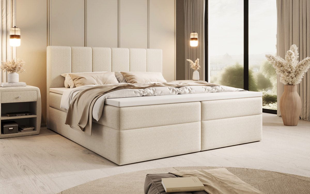 Luxusbetten24 Boxspringbett Aurelia Bouclé, mit Stauraum günstig online kaufen