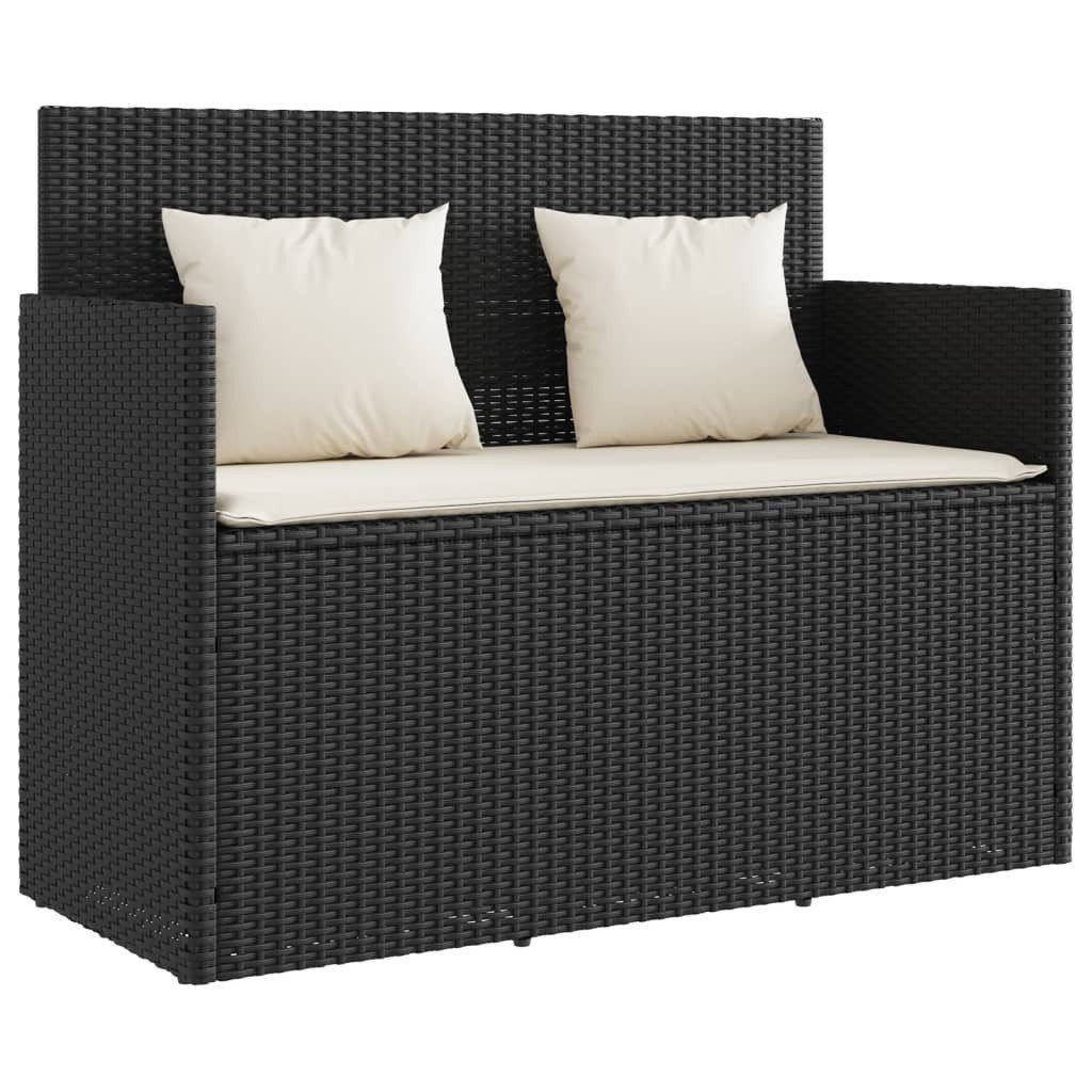 vidaXL Gartenbank Gartenbank mit Kissen Schwarz günstig online kaufen