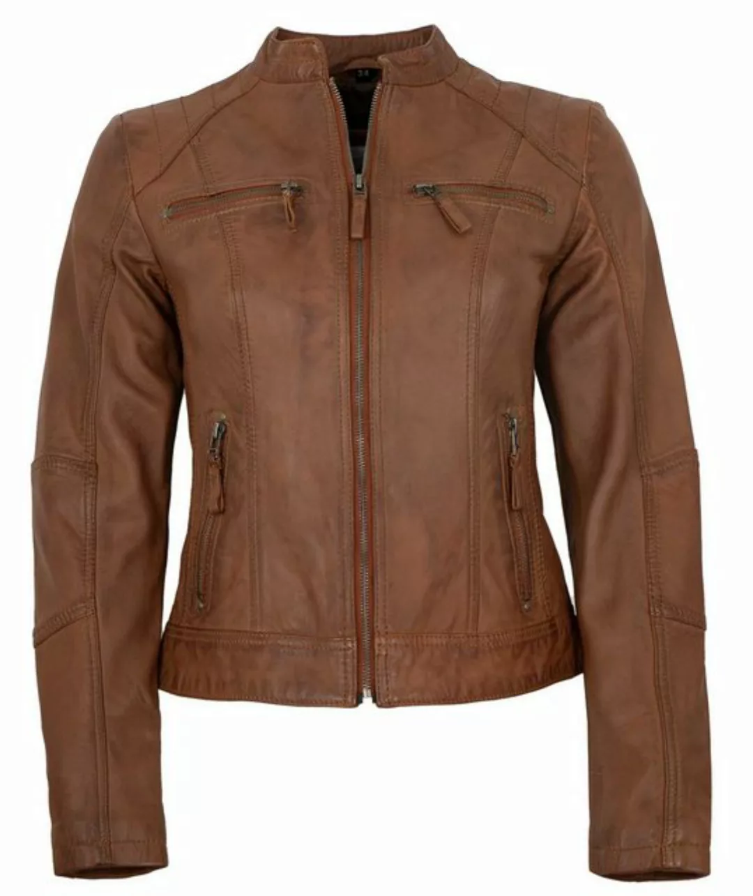 7eleven Lederjacke Toulouse 7eleven - Damen Lederjacke Lammnappa cognac günstig online kaufen