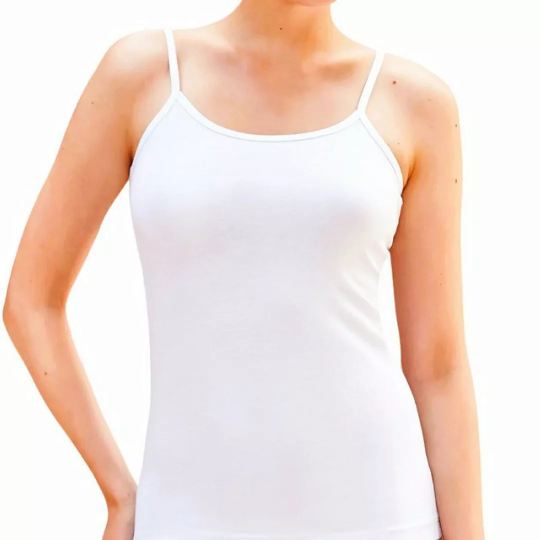 fashionshowcase Tanktop Damen Spaghettiträger Tops 4er Pack - 100% Baumwoll günstig online kaufen