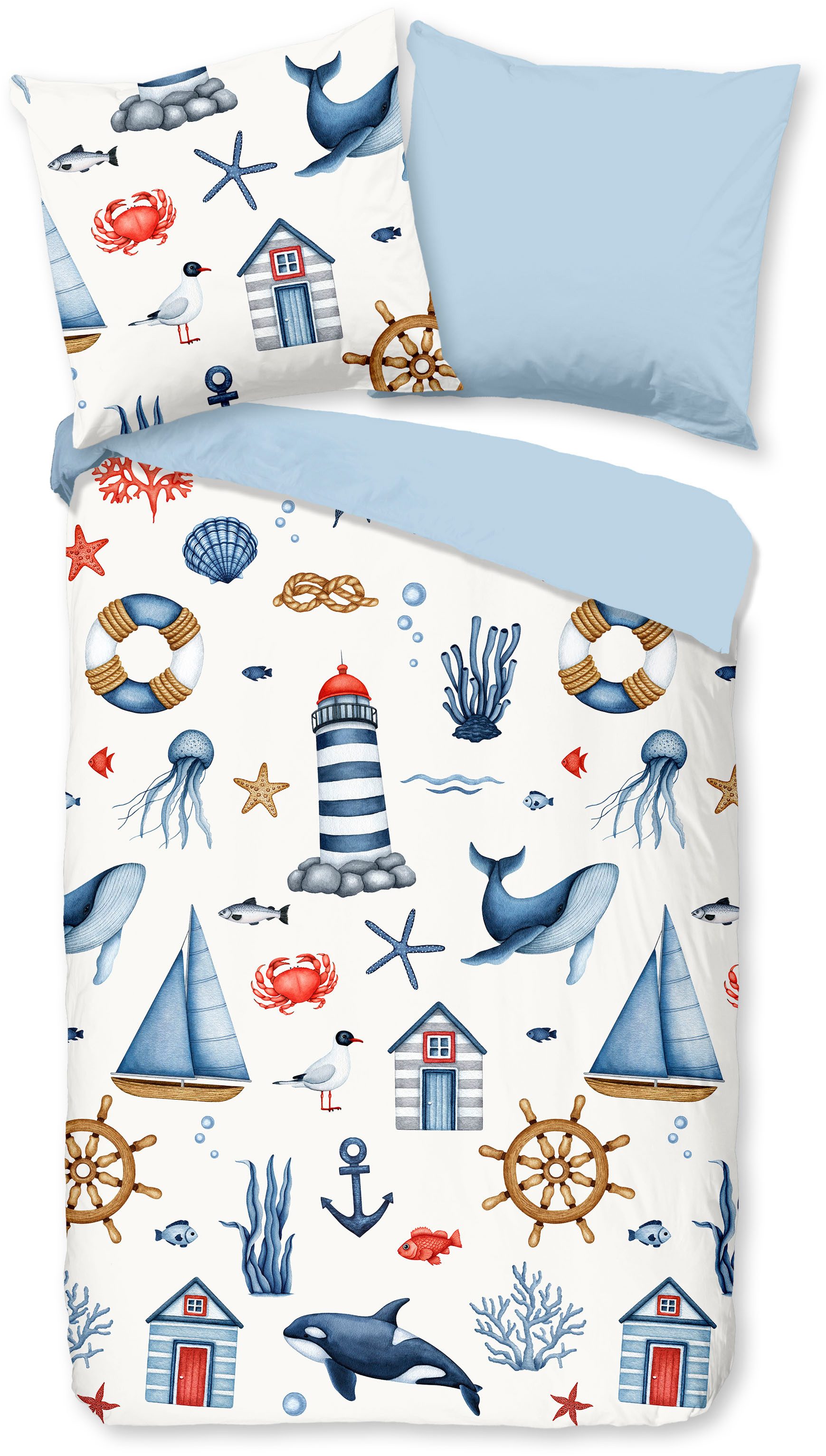 good morning Kinderbettwäsche »Ahoy«, 100% Baumwolle, Reißverschluss, Wende günstig online kaufen