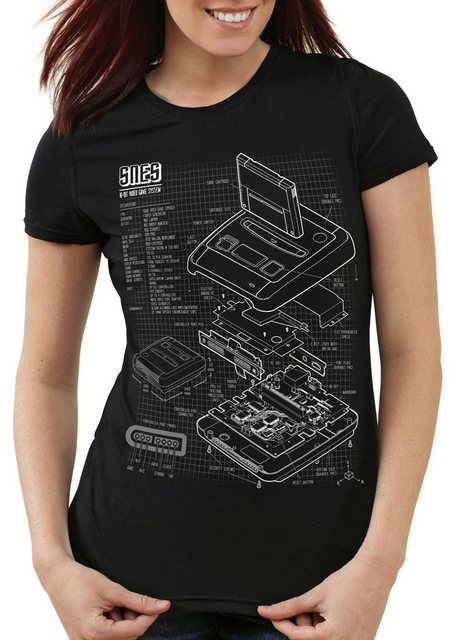 style3 T-Shirt SNES Blaupause 16-Bit Videospiel 16-Bit videospiel super nin günstig online kaufen