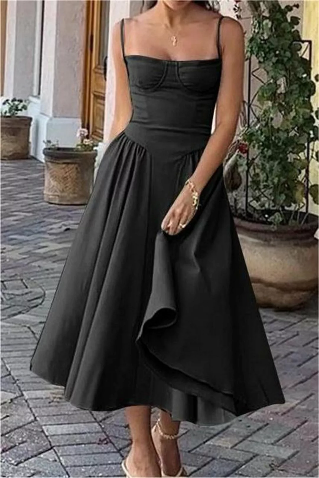 Elowen Strandkleid Sommer-Trägerkleid, ärmelloses Strandkleid, fließendes S günstig online kaufen