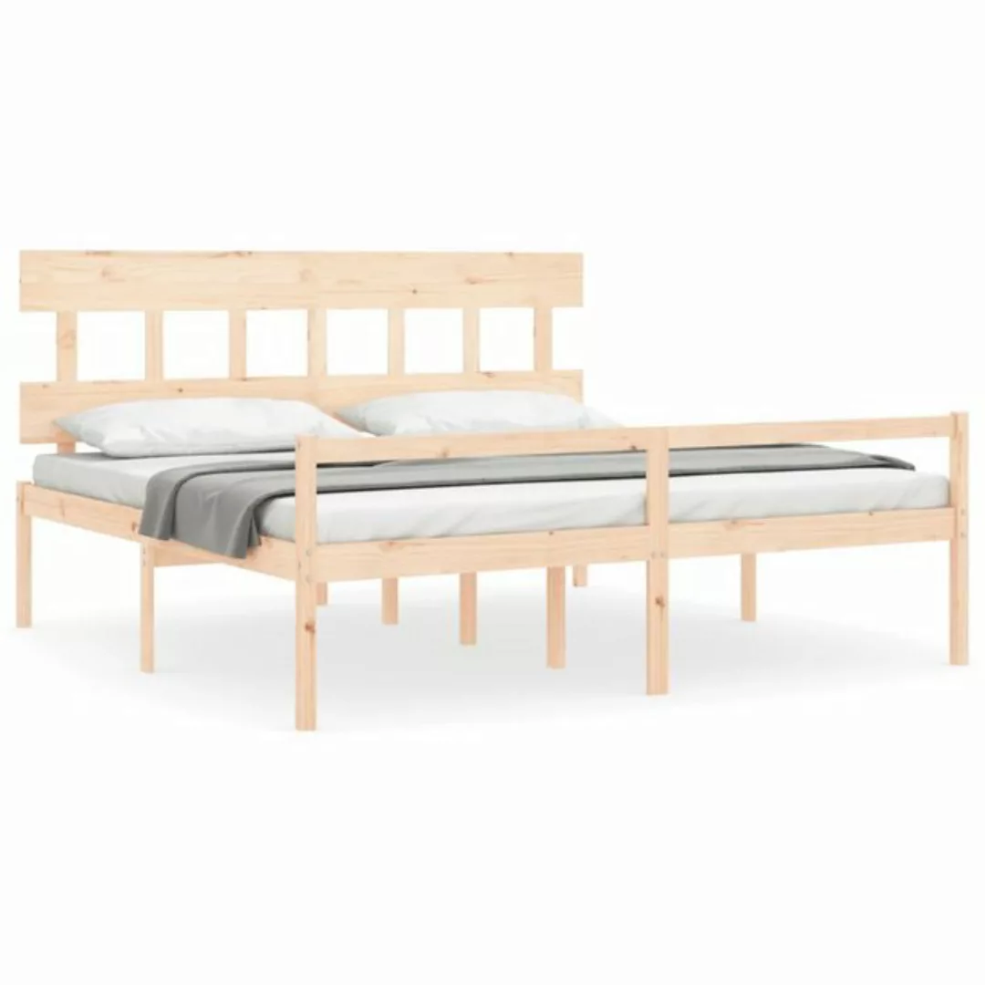 furnicato Bett Seniorenbett mit Kopfteil 200x200 cm Massivholz günstig online kaufen
