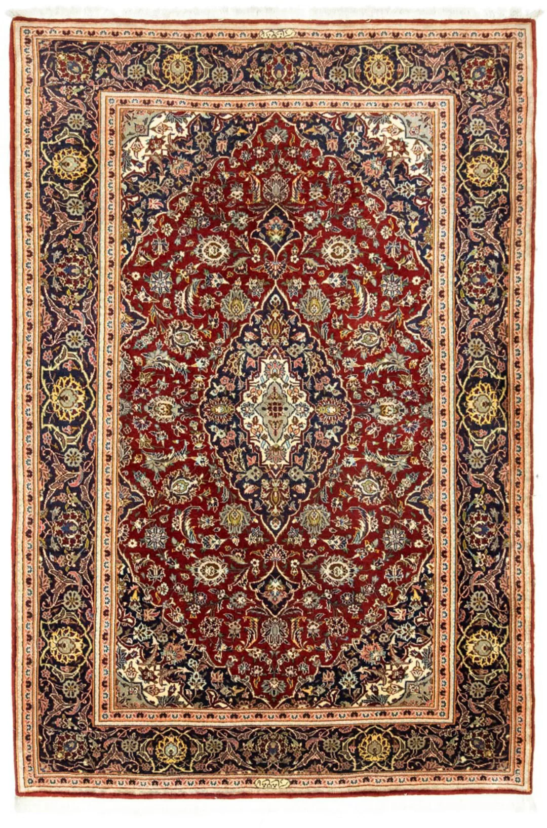 morgenland Wollteppich »Keshan Medaillon Rosso 218 x 147 cm«, rechteckig günstig online kaufen