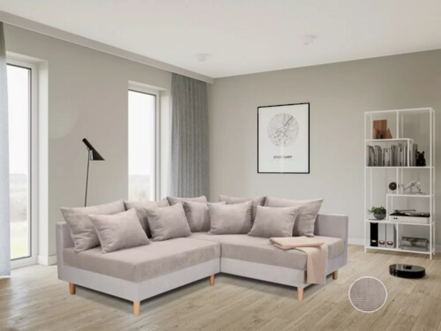 COLLECTION AB Ecksofa »L-Form«, Ecksofa,Ottomane rechte Seite montierbar,Ko günstig online kaufen
