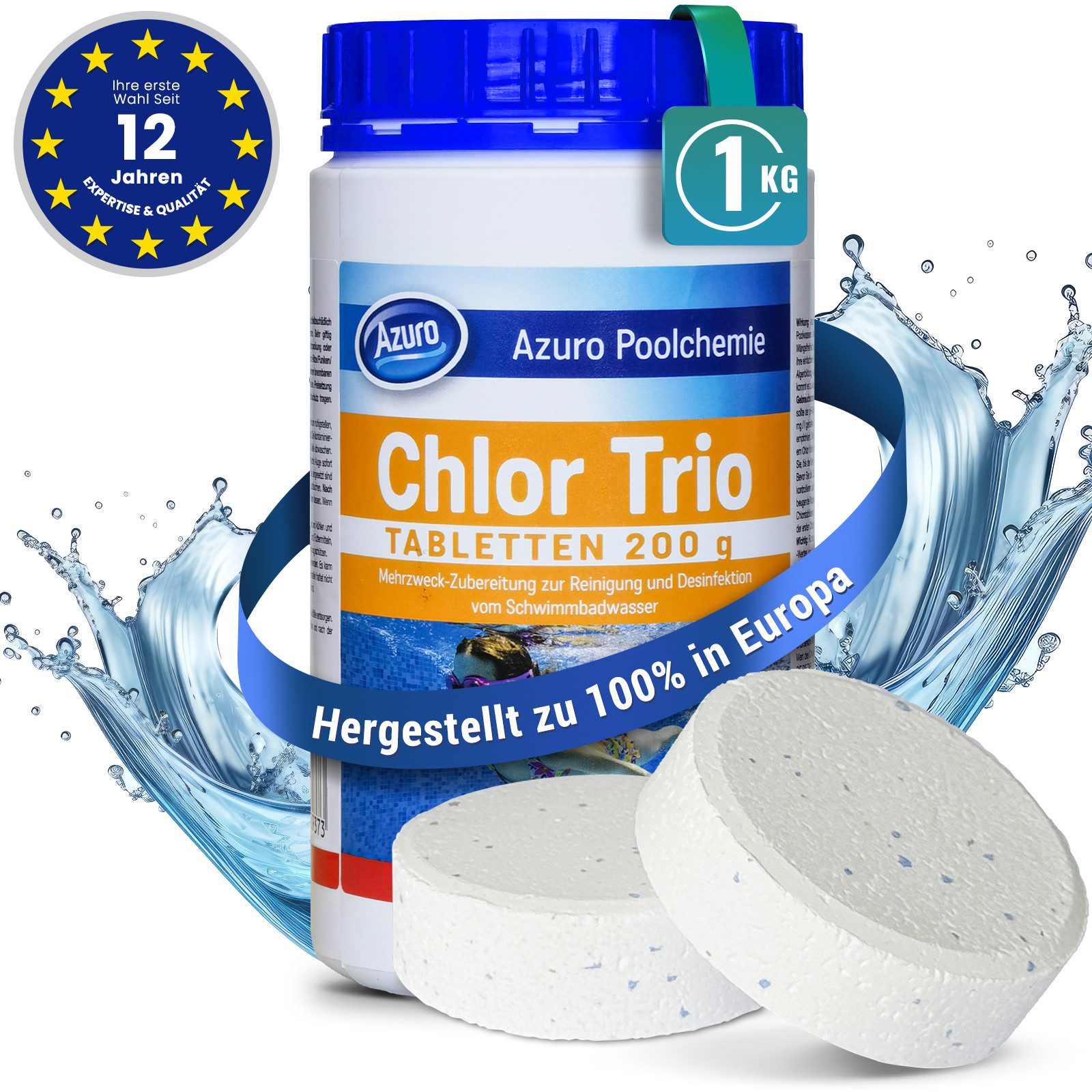 Azuro Chlortabletten Poolpflege Chlortabs 200g langsamlöslich, günstig online kaufen