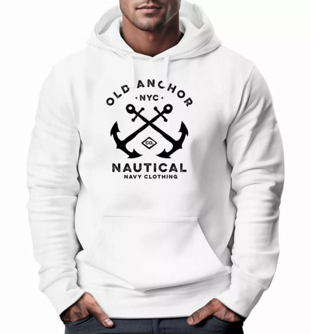 Neverless Hoodie Hoodie Herren gekreuzte Anker Old Anchor Nautical Kapuzen- günstig online kaufen