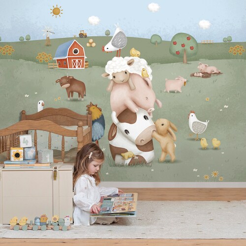 LITTLE DUTCH Vliestapete »Little Farm«, neutral, 280x300cm (LxB) ca. 8,4m2 günstig online kaufen