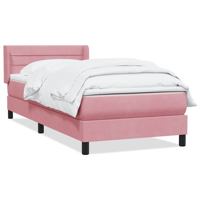 vidaXL Boxspringbett, Boxspringbett mit Matratze Rosa 100x220 cm Samt günstig online kaufen