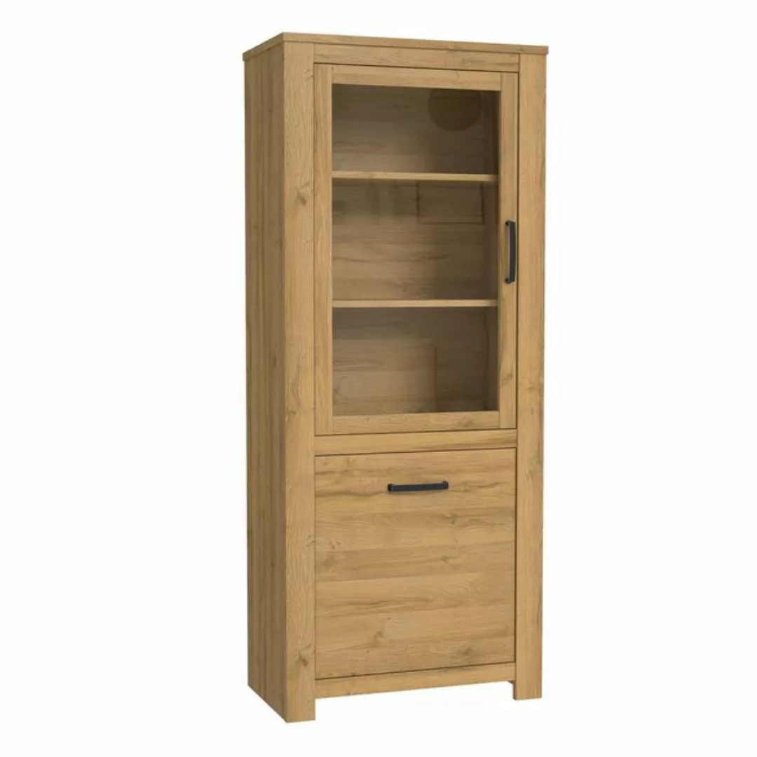 freiraum Stauraumvitrine HAVANNA 2 Türen, in Alteiche Dekor - 77x185,3x42,2 günstig online kaufen