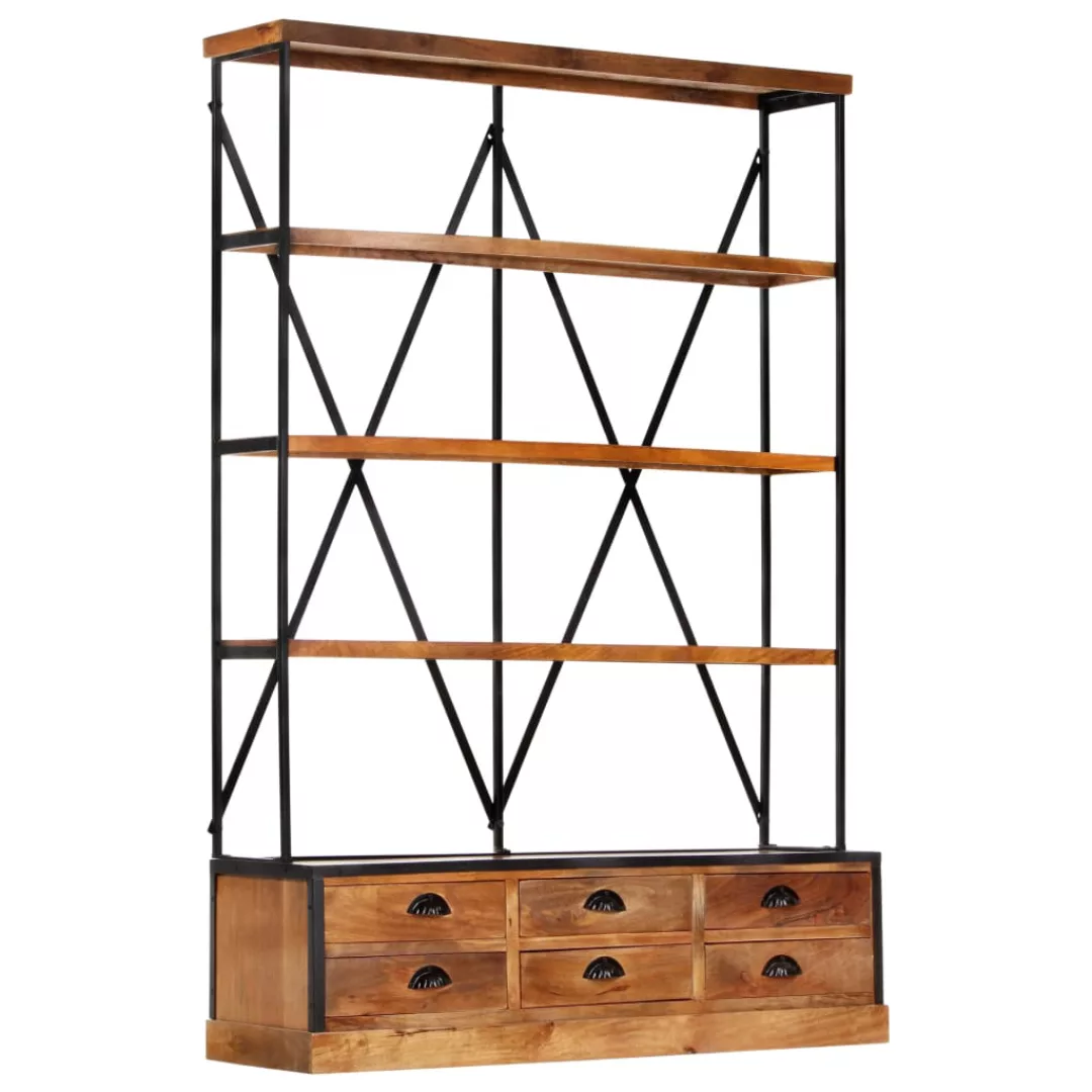 Bücherregal 4 Ebenen 6 Schubladen 122ã36ã181 Cm Massivholz günstig online kaufen