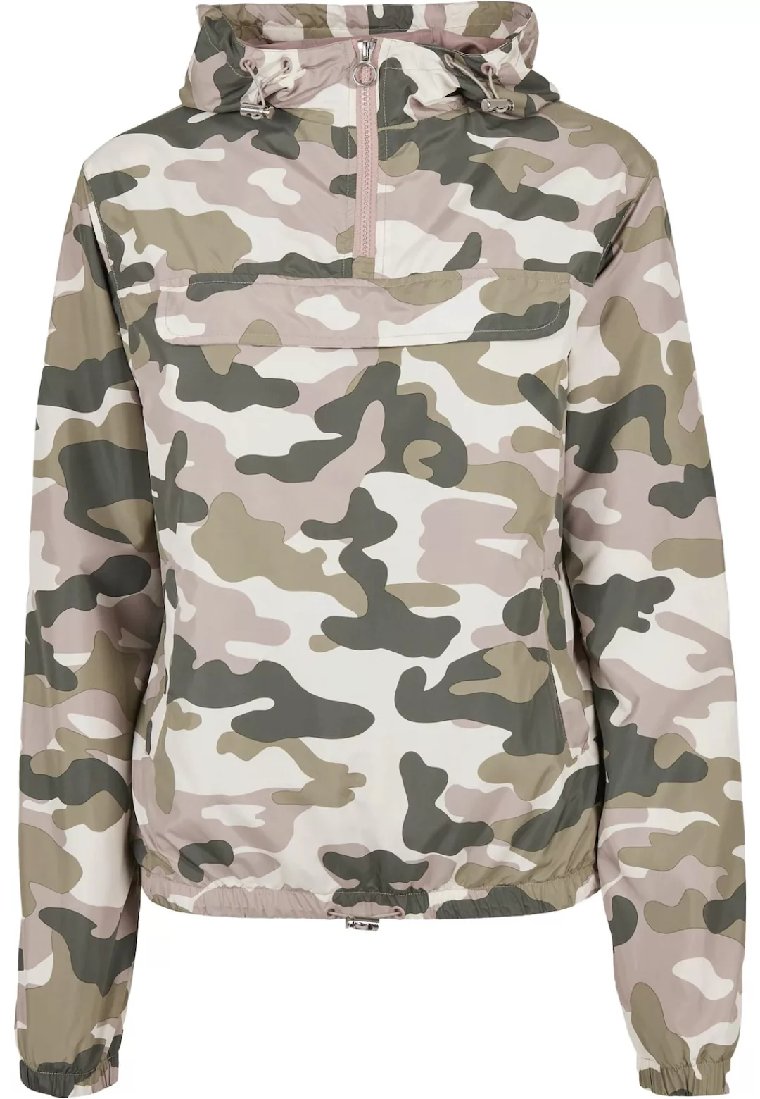 URBAN CLASSICS Windbreaker "Urban Classics Damen Ladies Camo Pull Over Jack günstig online kaufen