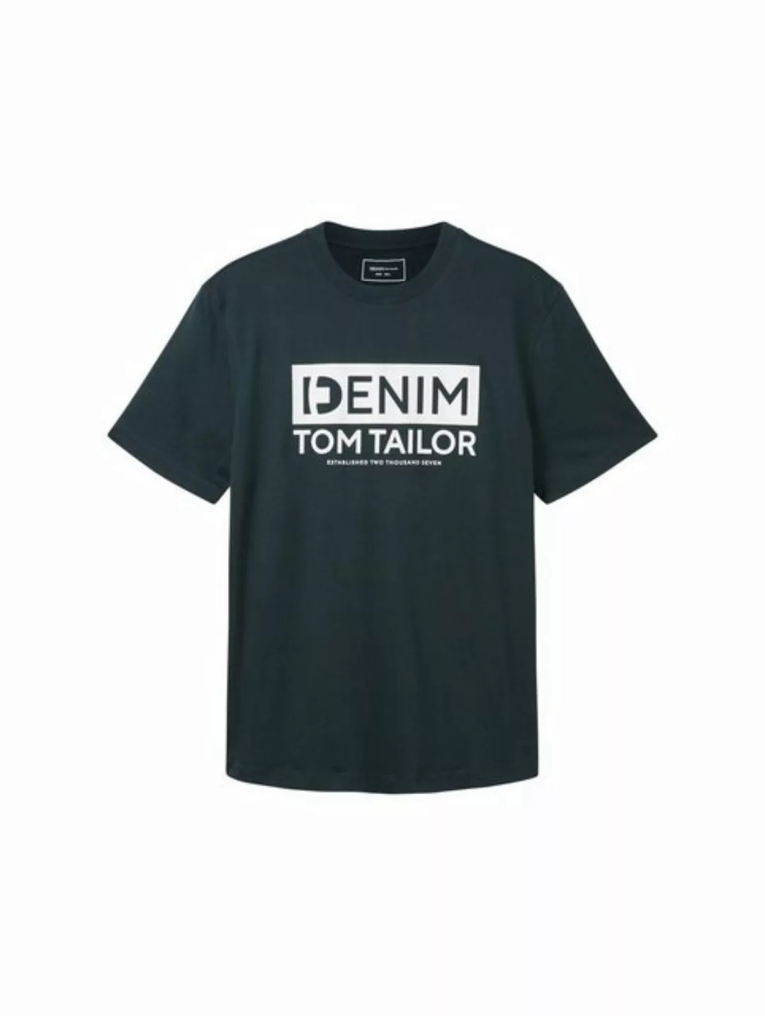 Tom Tailor Denim Herren T-Shirt ROUNDED HEM - Regular Fit günstig online kaufen