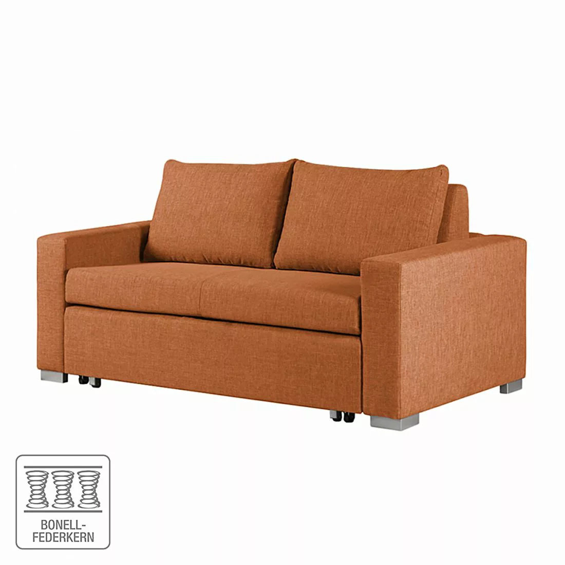 home24 mooved Schlafsofa Latina 2-Sitzer Orange Webstoff 190x90x90 cm (BxHx günstig online kaufen