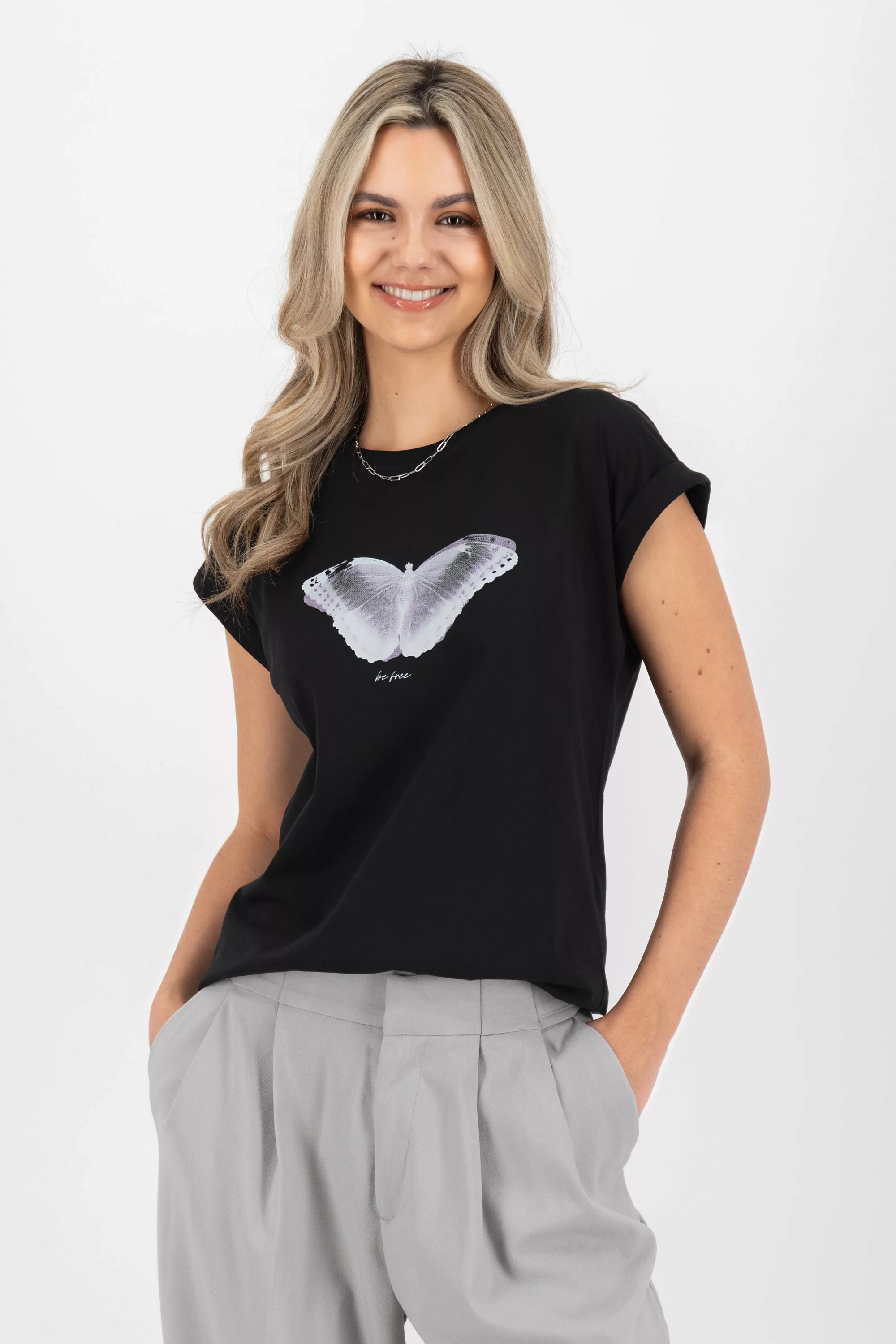 Alife & Kickin Rundhalsshirt "EnidAK P Shirt free butterfly Damen Shirt, T- günstig online kaufen