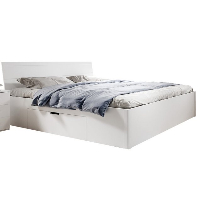 Doppelbett mit Schubkästen Liegefläche 160x200 cm BIRMINGHAM-83 in weiß, B/ günstig online kaufen