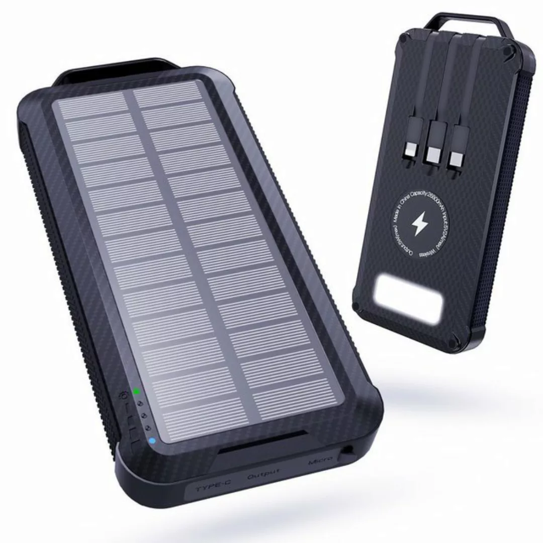 iceagle Solar Powerbank Wireless Solar Ladegerät mit LED-Licht, 4 Outputs P günstig online kaufen