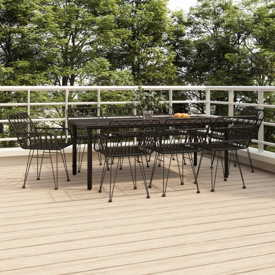 Vidaxl 9-tlg. Garten-essgruppe Schwarz Poly Rattan günstig online kaufen