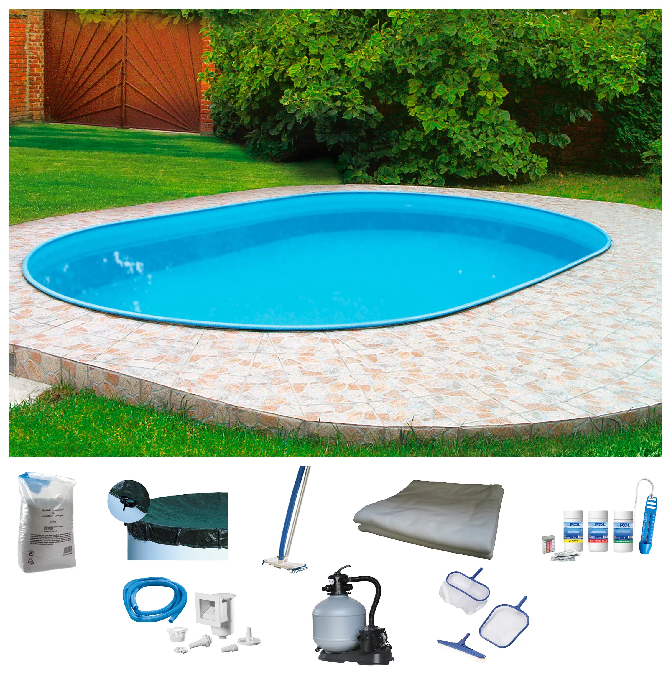 my POOL BWT Ovalpool "Premium", (Set), 9-tlg., BxLxH: 400x800x135 cm günstig online kaufen