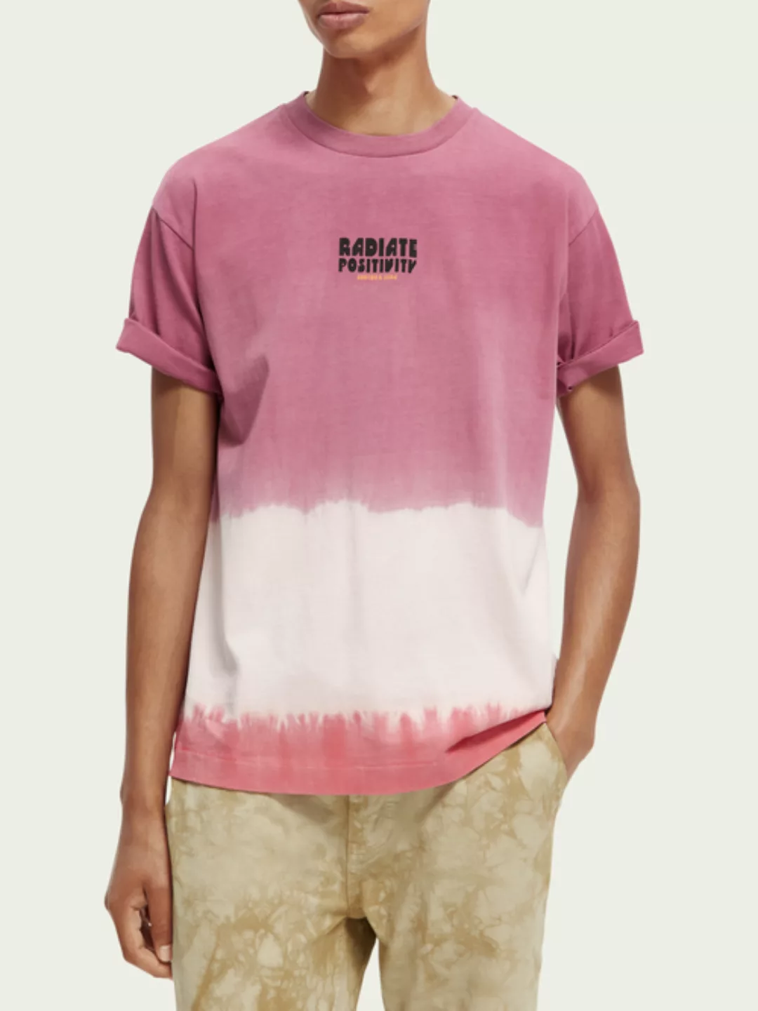 Scotch & Soda „Tie-Dye“-T-Shirt aus Bio-Material mit Artwork günstig online kaufen