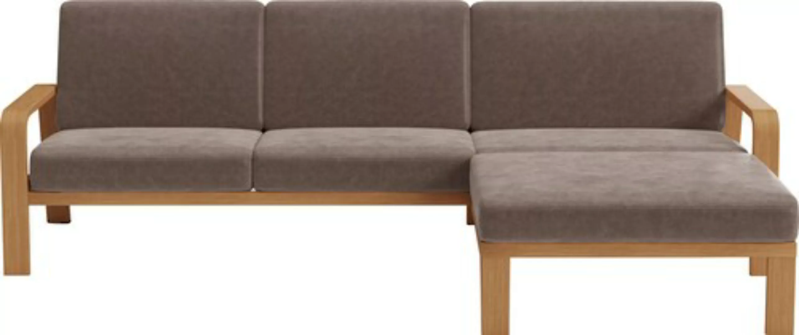 sit&more Ecksofa "Kolding L-Form", Armlehnen aus Buchenholz in natur, versc günstig online kaufen