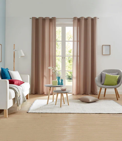 my home Vorhang »Parry«, (2 St.), 2-er Set, blickdicht, monochrom, basic günstig online kaufen