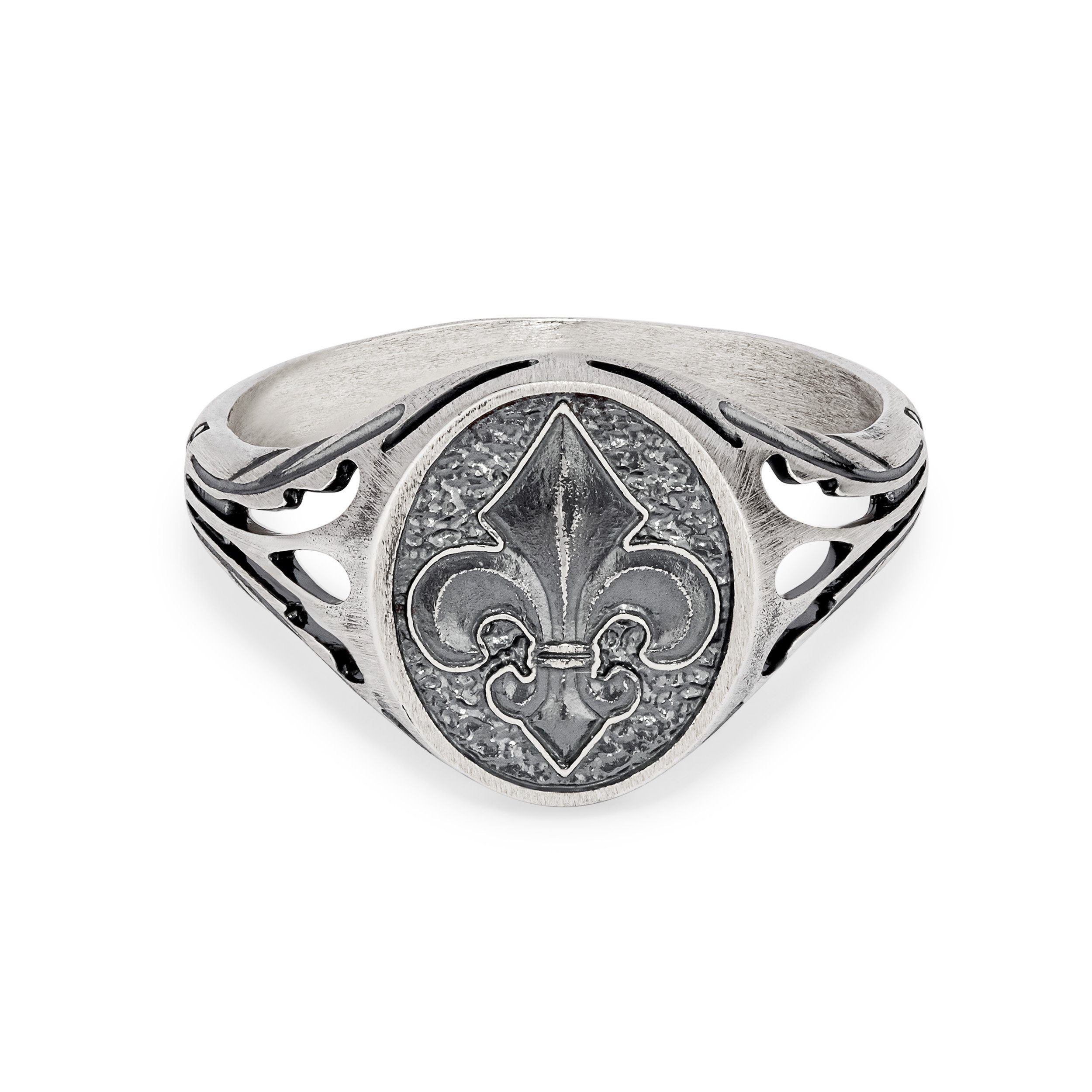 NKlaus Silberring 66mm Siegelring Bourbonische Lilie günstig online kaufen