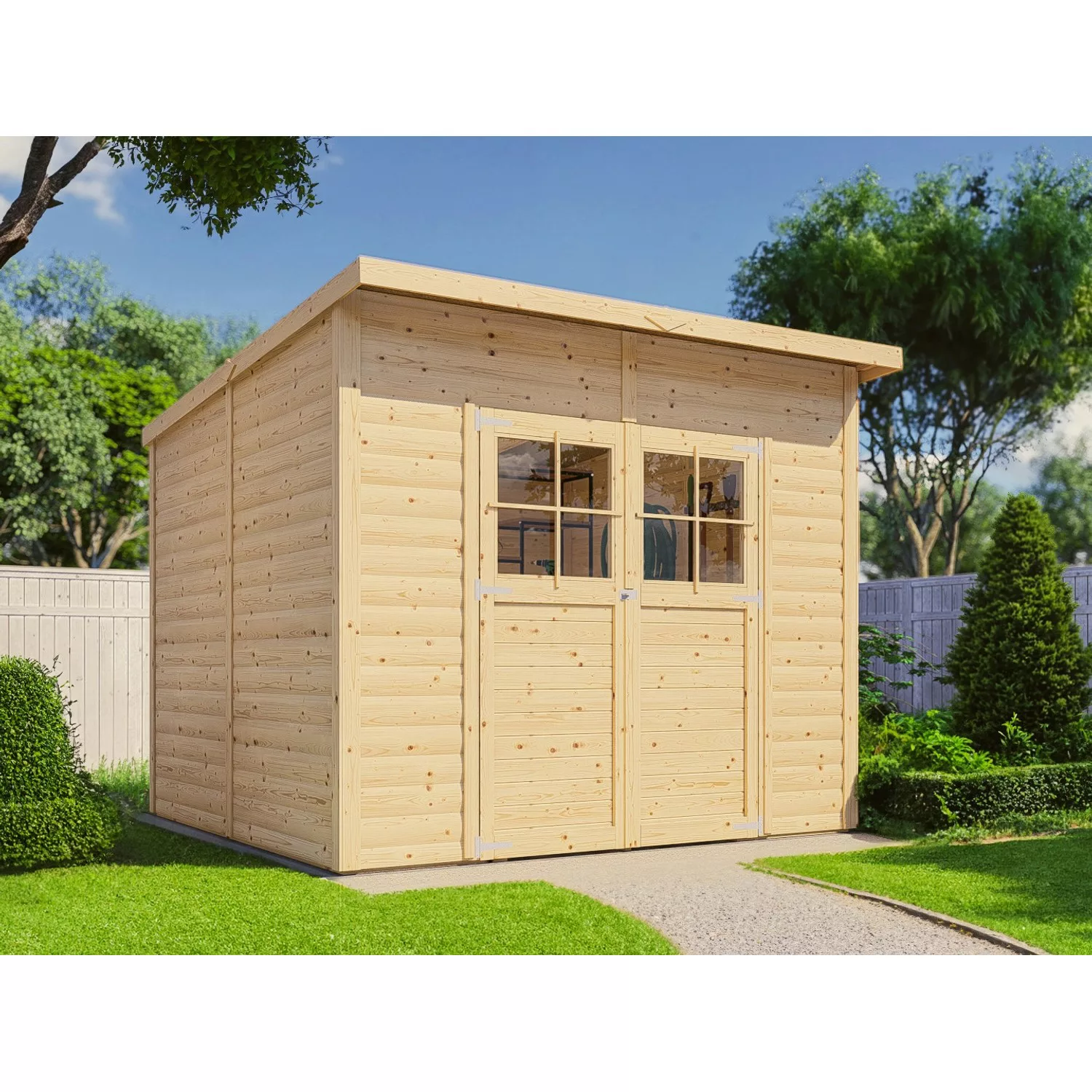 Bertilo Holz-Gartenhaus Alster 245 cm x 239 cm Natur FSC® günstig online kaufen