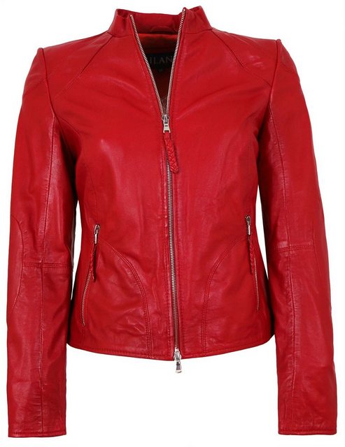 Jilani Lederjacke Niobe Echtleder Damen Lederjacke Lammnappa rot pflanzlich günstig online kaufen