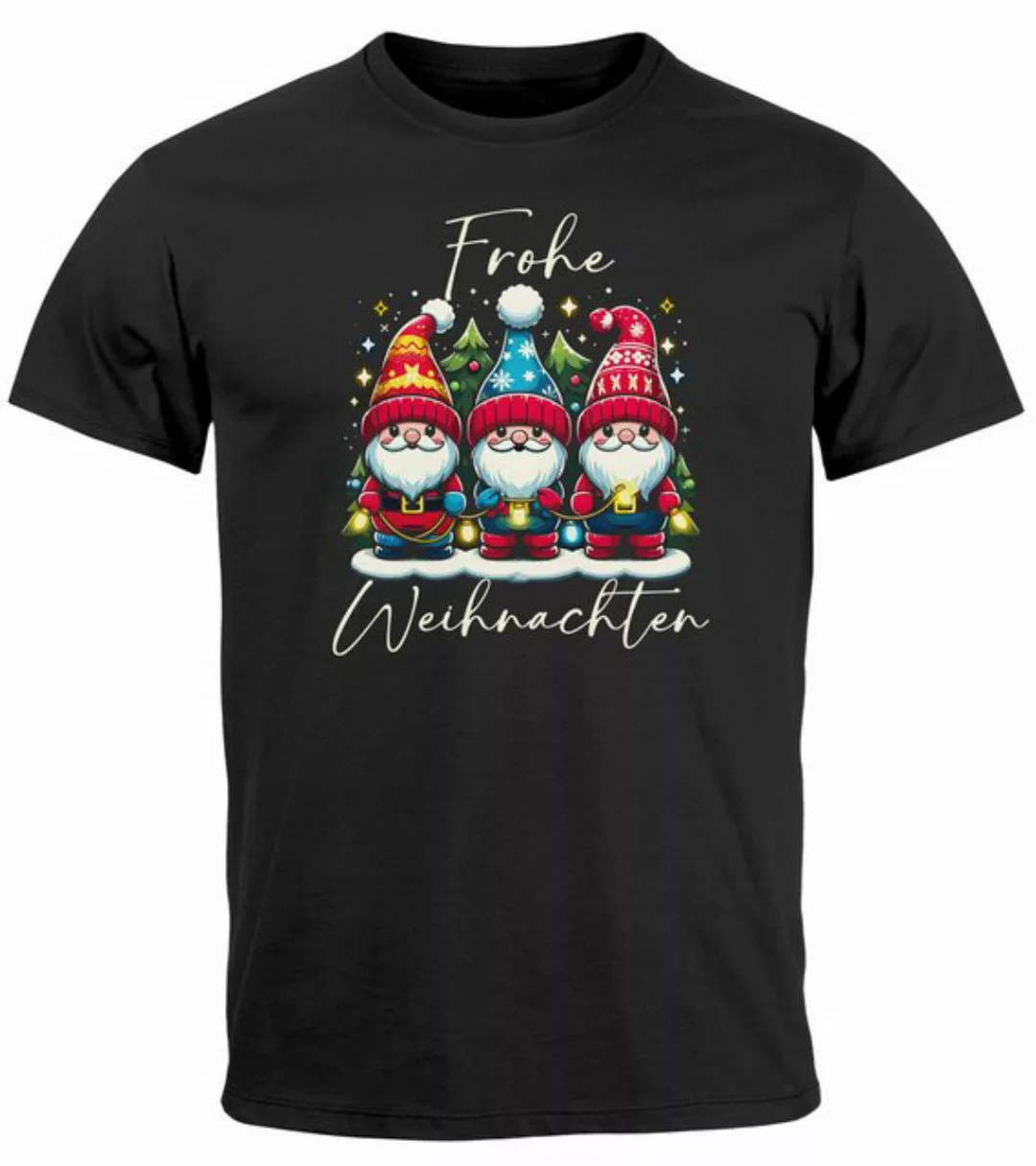 MoonWorks Print-Shirt Herren T-Shirt Frohe Weihnachten Wichtel Weihnachtsou günstig online kaufen