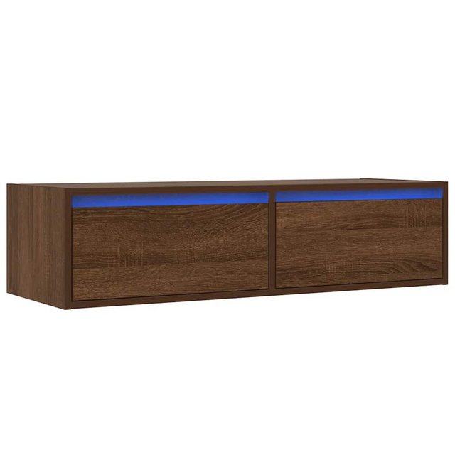 vidaXL TV-Schrank TV-Schrank mit LED-Leuchten Braun Eichen-Optik 100x35,5x2 günstig online kaufen