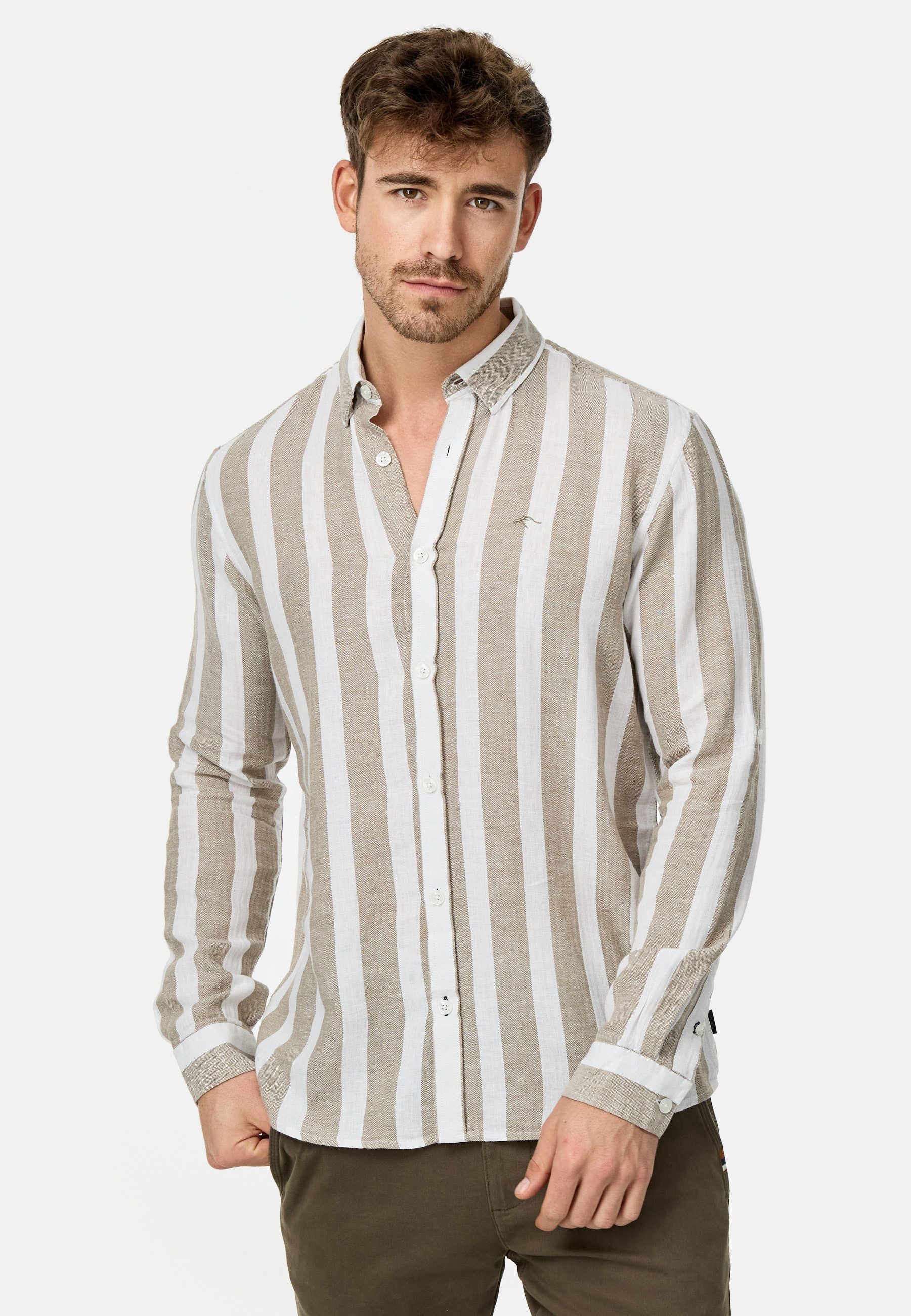 Indicode Langarmhemd Brayden mit Button-Down-Kragen günstig online kaufen