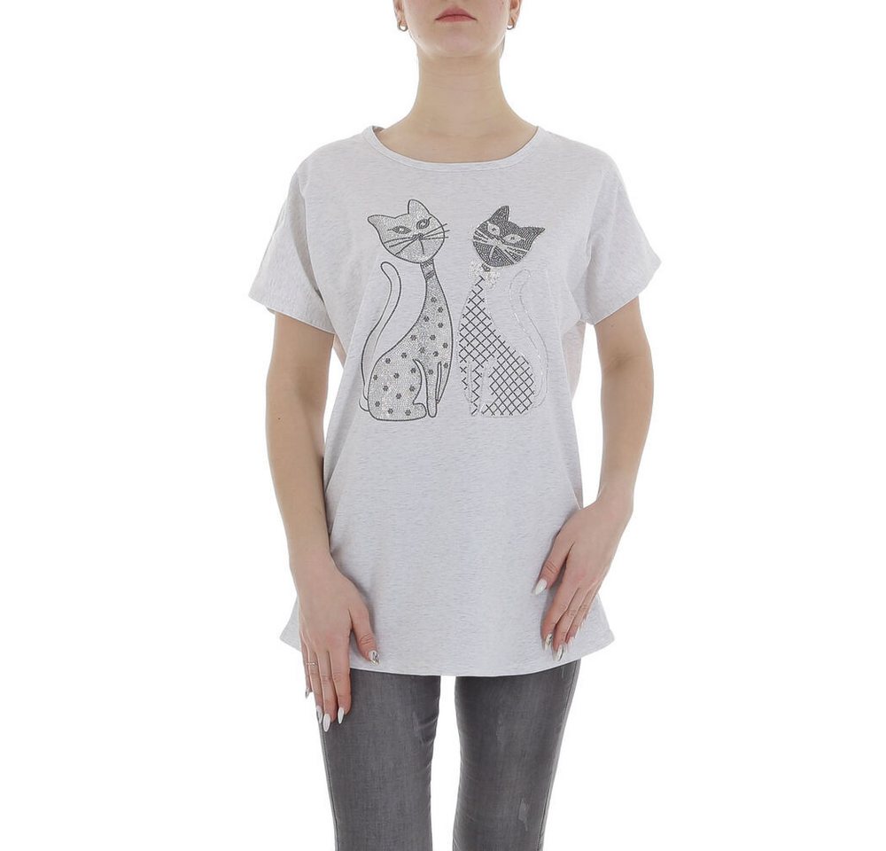 Ital-Design T-Shirt Damen Freizeit (85941278) Glitzer Print Stretch T-Shirt günstig online kaufen