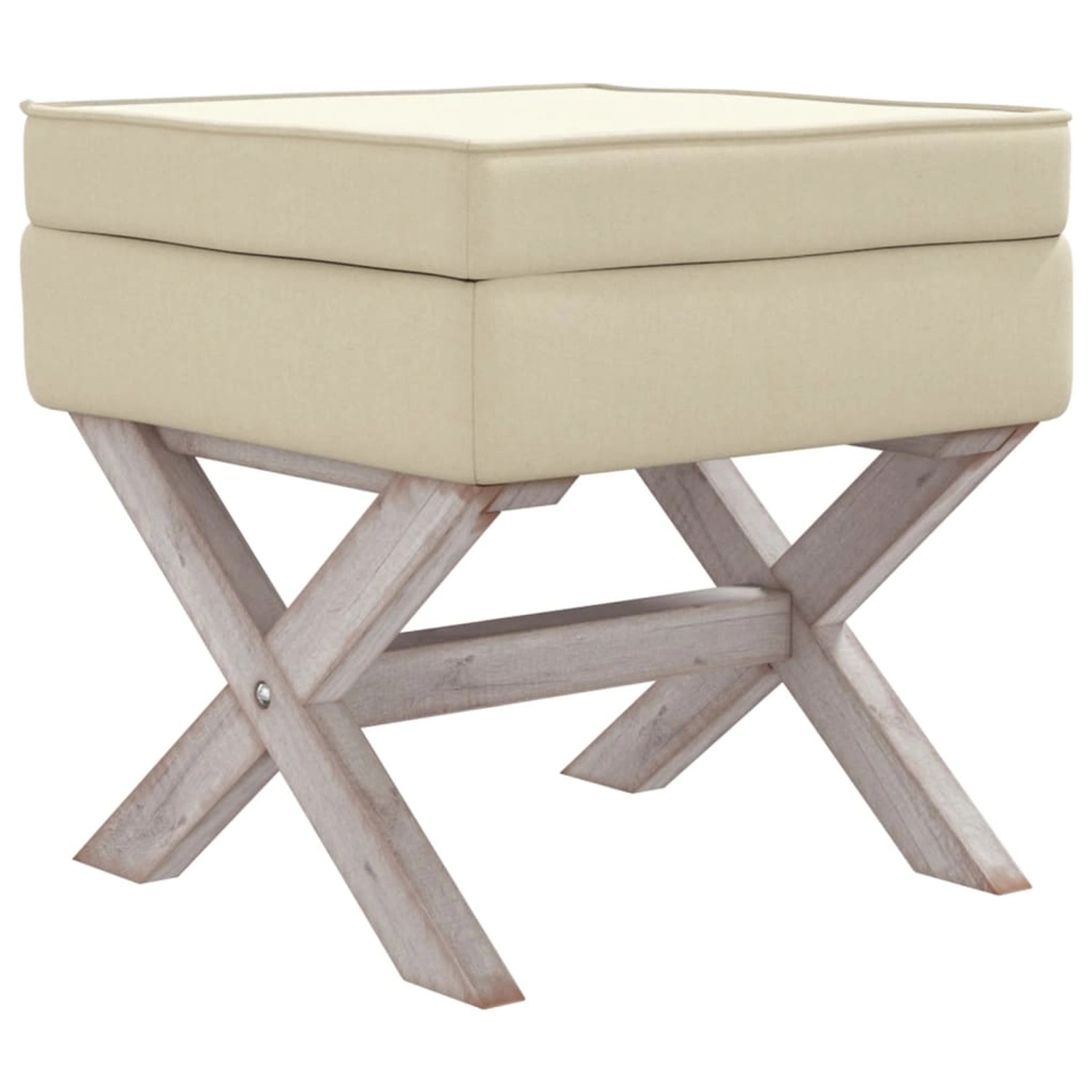 vidaXL Hocker mit Stauraum Beige 45x45x49 cm Leinen günstig online kaufen