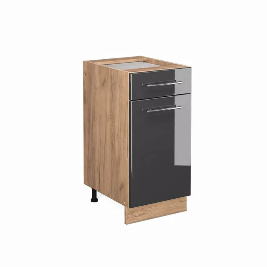 Vicco Unterschrank Schubunterschrank 40 cm FAME-LINE Goldkraft Anthrazit Ho günstig online kaufen