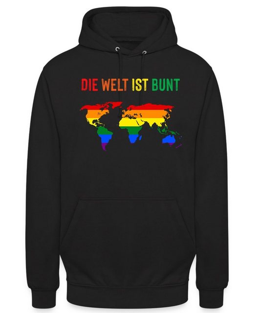 Quattro Formatee Kapuzenpullover Welt ist Bunt - Stolz Regenbogen LGBT Gay günstig online kaufen