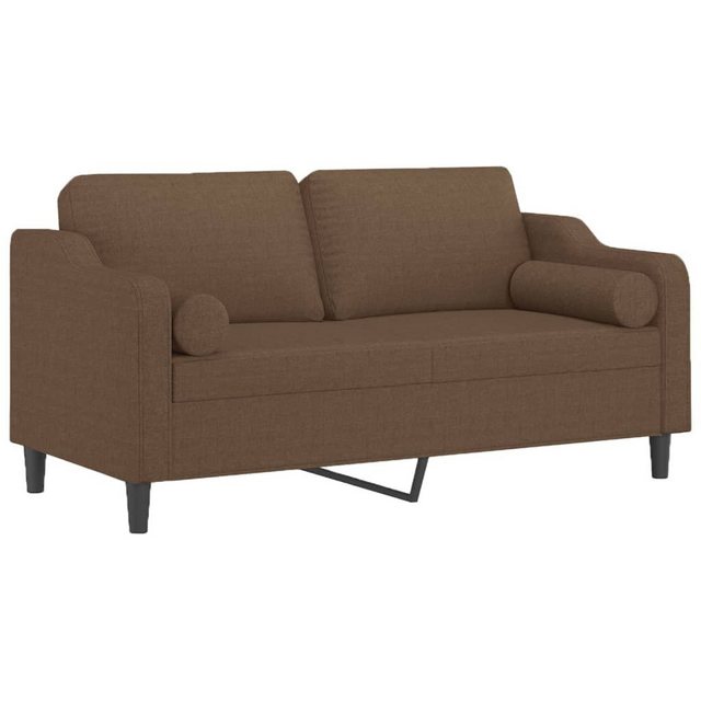 vidaXL Sofa 2-Sitzer-Sofa mit Zierkissen Braun 140 cm Stoff günstig online kaufen